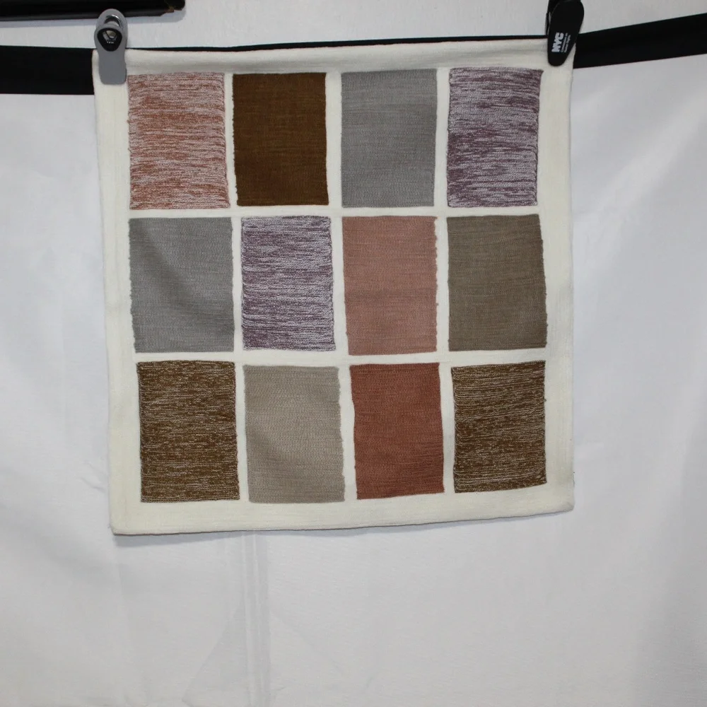 West Elm Texture Pillow Cover. 12 Square Pattern Design. Sz. 20